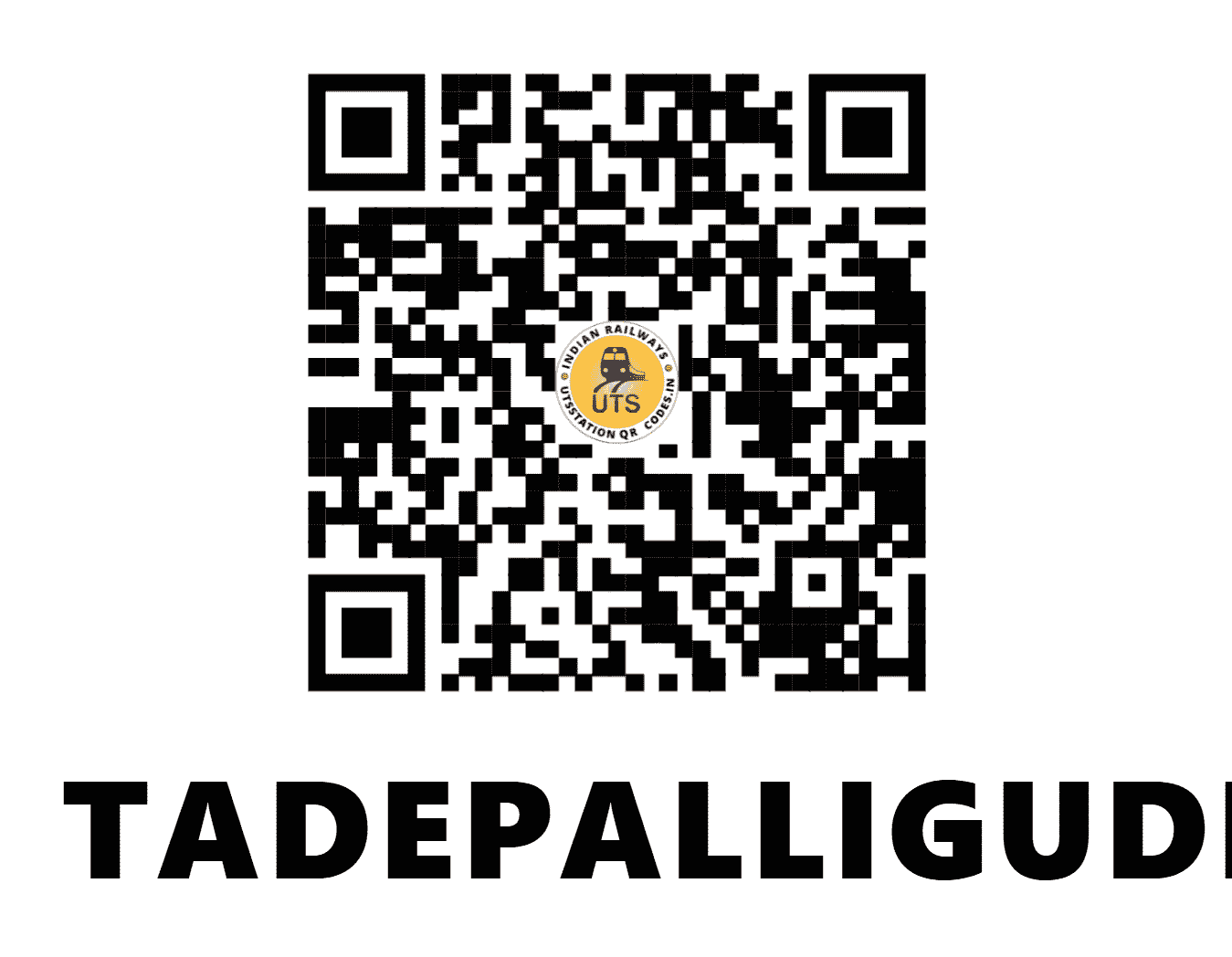 UTS QR Code for TADEPALLIGUDEM - TDD (SC - ANDHRA PRADESH)